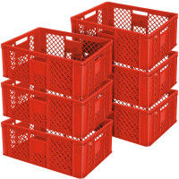 6x bac Euro / paniers empilables, qualité alimentaire, LxlxH 600x400x240 mm, rouge