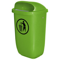 Poubelle pour l'extérieur, 50 litres, lxpxh 430 x 330 x 745 mm, vert