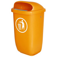 Poubelle pour l'extérieur, 50 litres, lxpxh 430 x 330 x 745 mm, orange