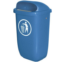 Poubelle pour l'extérieur, 50 litres, lxpxh 430 x 330 x 745 mm, bleu