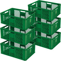 6x bac Euro / paniers empilables, qualité alimentaire, LxlxH 600x400x240 mm, vert