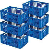 6x bac Euro / paniers empilables, qualité alimentaire, LxlxH 600x400x240 mm, bleu