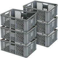 6x bac Euro / paniers empilables, qualité alimentaire, LxlxH 600x400x240 mm, gris