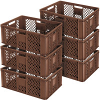 6x bac Euro / paniers empilables, qualité alimentaire, LxlxH 600x400x240 mm, brun