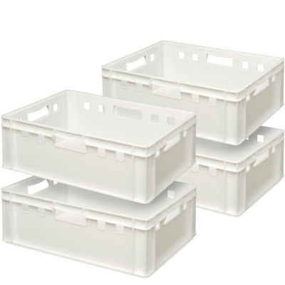 4x bac à viande E2, LxlxH 600x400x200 mm, blanc