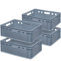 4x bac à viande E2, LxlxH 600x400x200 mm, gris