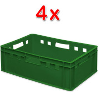 4x bac à viande E2, LxlxH 600x400x200 mm, vert