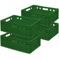 4x bac à viande E2, LxlxH 600x400x200 mm, vert