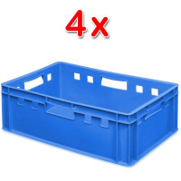 4x bac à viande E2, LxlxH 600x400x200 mm, bleu
