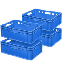 4x bac à viande E2, LxlxH 600x400x200 mm, bleu