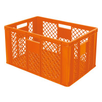 3x Bac gerbable normes Europe - Lxlxh 600x400x320 mm, orange