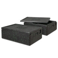 2x EPP Bac thermique, LxlxH 685x485x220 mm, 42 litres, anthracite/vert