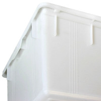 Bac en plastique, qualité alimentaire, 150 litres, 820 x 635 x 375 mm, blanc