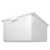 Bac en plastique, qualité alimentaire, 150 litres, 820 x 635 x 375 mm, blanc