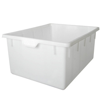 Bac en plastique, qualité alimentaire, 150 litres, 820 x 635 x 375 mm, blanc