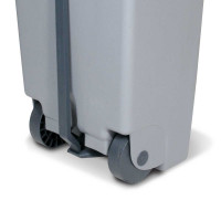 Poubelle avec roulettes et pédale, PP, lxpxh 510x430x880 mm, 120 litres, gris/jaune