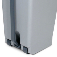 Poubelle avec roulettes et pédale, PP, lxpxh 380 x 490 x 700 mm, 60 litres, gris/noir