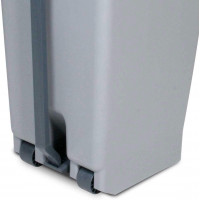Poubelle avec roulettes et pédale, PP, lxpxh 380 x 490 x 700 mm, 60 litres, gris/jaune