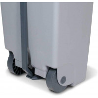 Poubelle avec roulettes et pédale, PP, lxpxh 490x420x740 mm, 80 litres, gris/jaune