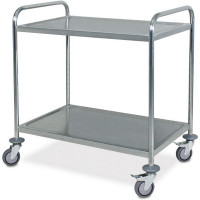 Chariot de service en inox, 2 étages, LxlxH 860x540x940 mm
