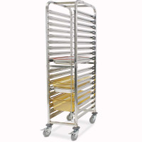Chariot de transport GN pour 18 bacs GN 1/1, acier inoxydable