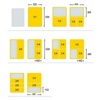 Caisse isotherme rigide Gastronorm, 35 litres, 1x GN1/1, 2x GN1/2, 4x GN1/4, jaune