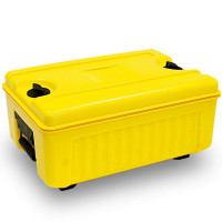 Caisse isotherme rigide Gastronorm, 35 litres, 1x GN1/1, 2x GN1/2, 4x GN1/4, jaune
