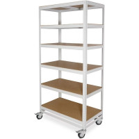 Rayonnage pour préparation de commandes avec 6 niveaux, capacité de charge 200 kg, LxPxH 900x500x1920 mm, gris