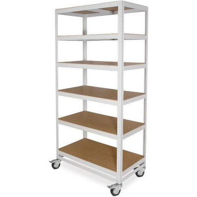 Rayonnage pour préparation de commandes avec 6 niveaux, capacité de charge 200 kg, LxPxH 900x500x1920 mm, gris