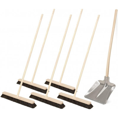 Lot de 5 fouets en crin de cheval - Longueur : 500 mm - 1 pelle en aluminium