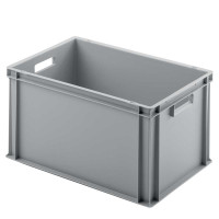 Chariot à main avec boîte en plastique, H 320 mm, gris, LxlxH 1250 x 640 x 660 mm