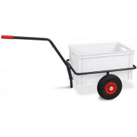 Chariot à main avec boîte en plastique, H 320 mm, blanc, LxlxH 1250 x 640 x 660 mm