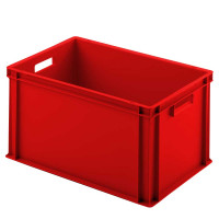 Chariot à main avec boîte en plastique, H 320 mm, rouge, LxlxH 1250 x 640 x 660 mm