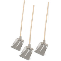 Lot de 3 pelles à bord en aluminium avec manche en frêne Longueur 1300 mm