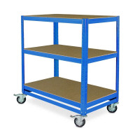 Chariot de communication à 3 niveaux - 900x500x1030mm - bleu - Charge maximale: 200 kg