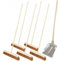 Lot de 5 fouets en coco - Longueur : 500 mm - 1 pelle en aluminium